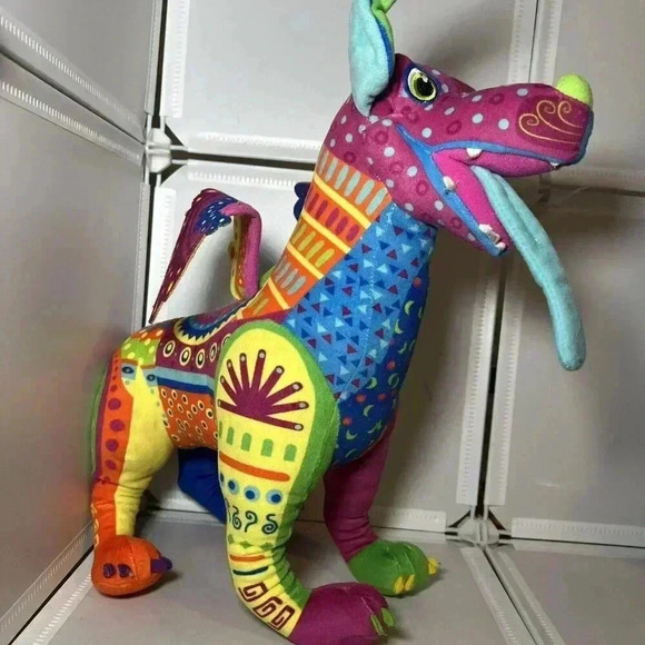 Disney Store Pixar Coco Dante Alebrije Rainbow Spirit Dog 15" Plush Stuffed Toy - Picture 4 of 7